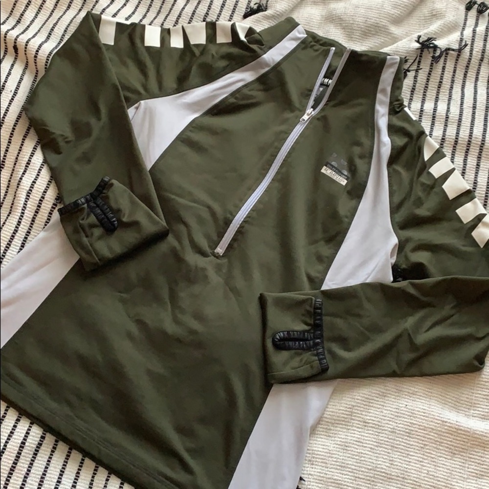 PINK Olive Green Workout Top
